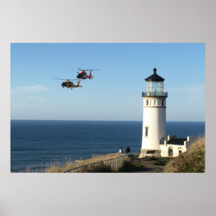 Póster Guardia costera MH-65 delfín y MH-60 Jayhawk