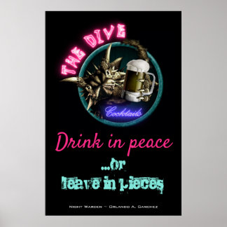 Póster Guardia Nocturno - El Poster del Buceo (Diseño Nº 