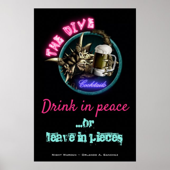 Póster Guardia Nocturno - El Poster del Buceo (Diseño Nº  (Frente)