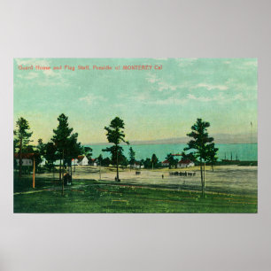 Póster Guardia, vista del personal de la bandera en el Pr