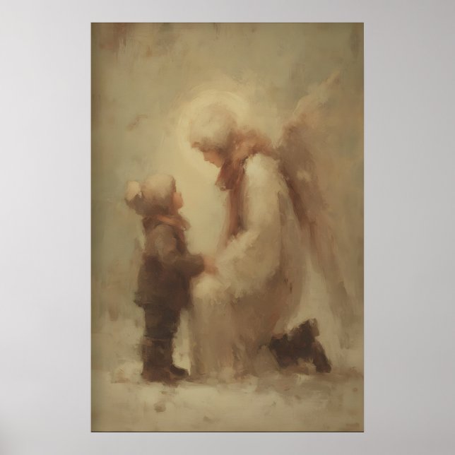 Póster Guardian Angel Guiding Child, Christian Family (Frente)