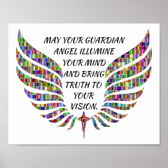 Póster Guardian Angel Quote/Angel Wings (Frente)