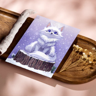 Póster Guardian de Invierno :Zorro ártico caprichoso de l