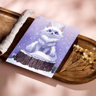 Póster Guardian de Invierno :Zorro ártico caprichoso de l