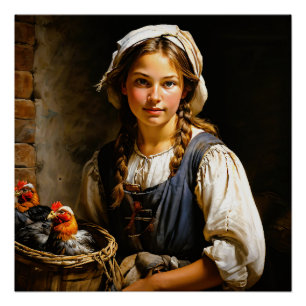 Póster "Guardián de la bandada" "Sara" retrato de Chica h