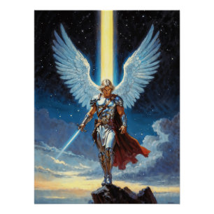 Póster Guardián de la Puerta Celestial Arcángel Miguel