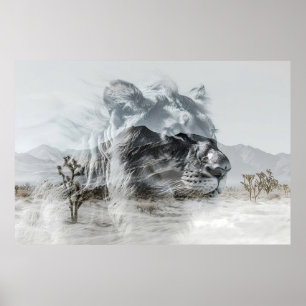 Póster Guardián del Desierto: El león real