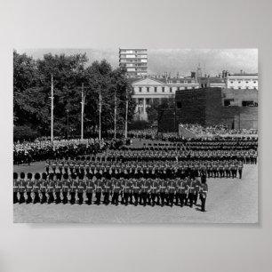 Póster Guardias de Inglaterra de época marchando en tiemp