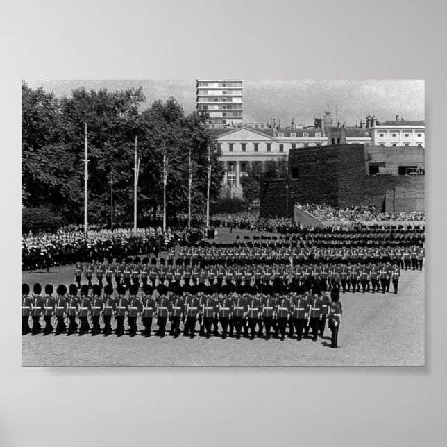 Póster Guardias de Inglaterra de época marchando en tiemp (Frente)