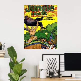 Póster Guarida de Gorila de la Jungla Cómics Antiguos