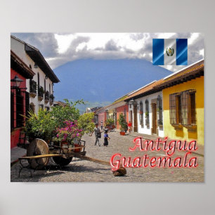 Póster Guatemala - Antigua - Calle del Arco -