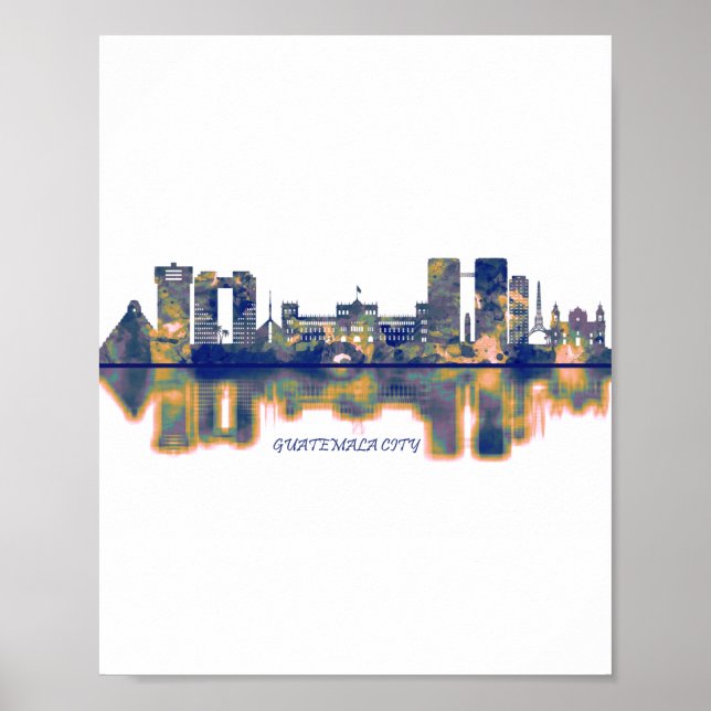 Póster Guatemala City Skyline (Frente)