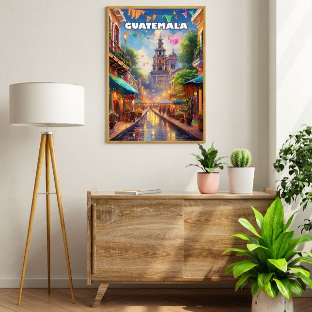 Póster Guatemala Ciudad, entre volcans et mémoire vivante (Poster Guatemala pour décorer la maison )