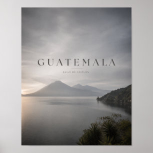 Póster Guatemala Lago de Atitlán Moody Travel