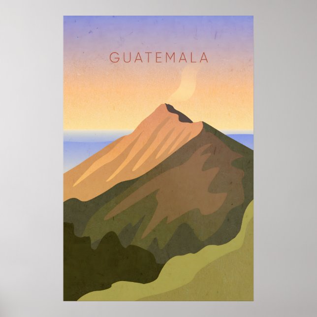 Póster Guatemala Minimal Travel Poster (Frente)
