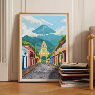 Póster Guatemala Print Guatemala Illustration Guatemala