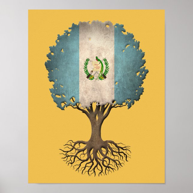 Póster Guatemalan Flag Tree of Life Customizable (Frente)