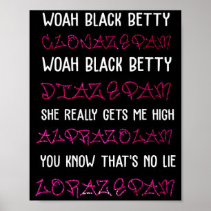 Póster Guau Black Betty Clonazepam Guau Black Betty Diaze