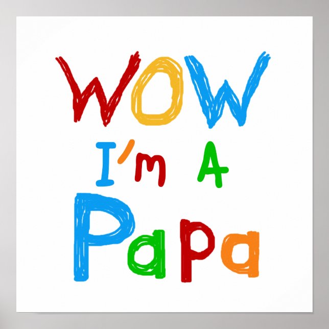 Póster Guau, soy una camiseta de papá y GIfts (Frente)