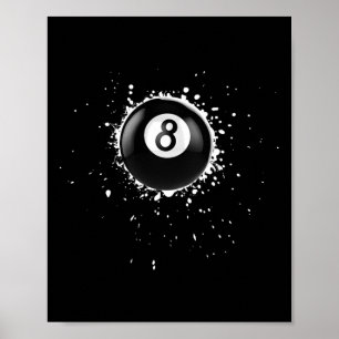Póster Guay 8-ball Ocho Pool Billiards Paint Splatter Ei