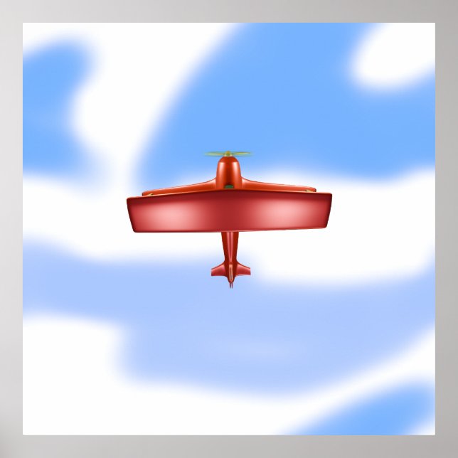 Póster Guay Adventurous Volando Red Biplane Uproar Poster (Frente)