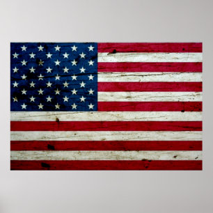 Póster Guay apenó la madera de la bandera americana