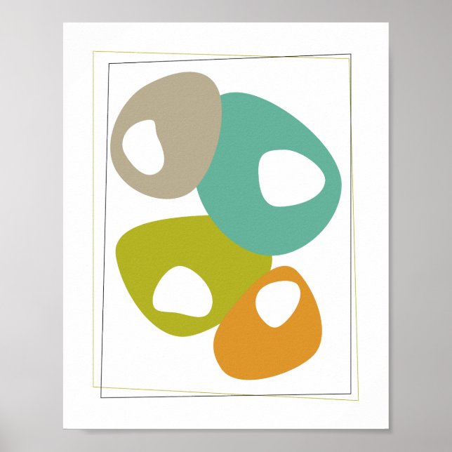 Póster Guay beans turquesa Naranja verde mediados de sigl (Frente)