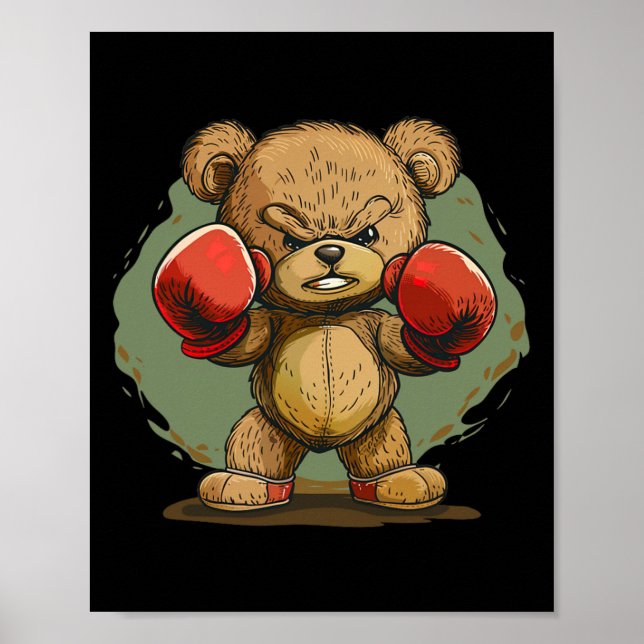 Póster Guay Bear Con Juego De Guantes De Boxeo (Frente)