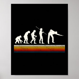 Póster Guay Billiards Black Evolution Of Man Billiards Pl