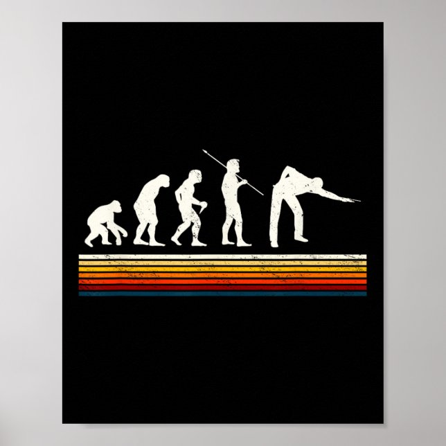 Póster Guay Billiards Black Evolution Of Man Billiards Pl (Frente)