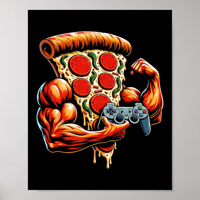 Póster Guay Bodybuilding Gamer Pizza Presente 2 (Frente)
