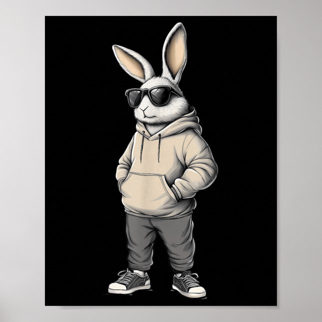 Póster Guay Bunny Happy Easter Day Rabbit Sungles Men Kid (Frente)
