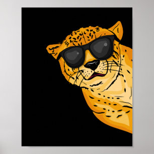 Póster Guay Cheetah Lover Regalo Niños Sunglases Cheetah