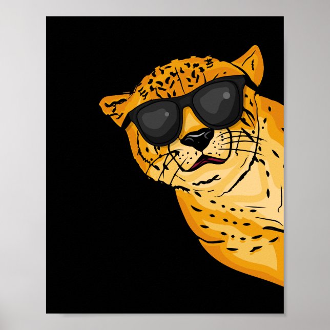 Póster Guay Cheetah Lover Regalo Niños Sunglases Cheetah (Frente)