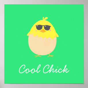 Póster Guay Chick funky Pascua Chick amarillo