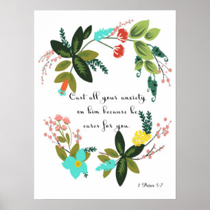 Póster Guay Christian Art - 1 Peter 5:7