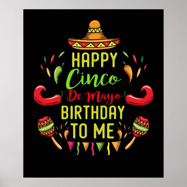 Póster Guay Cinco De Mayo Cumpleaños 5 De Mayo (Frente)