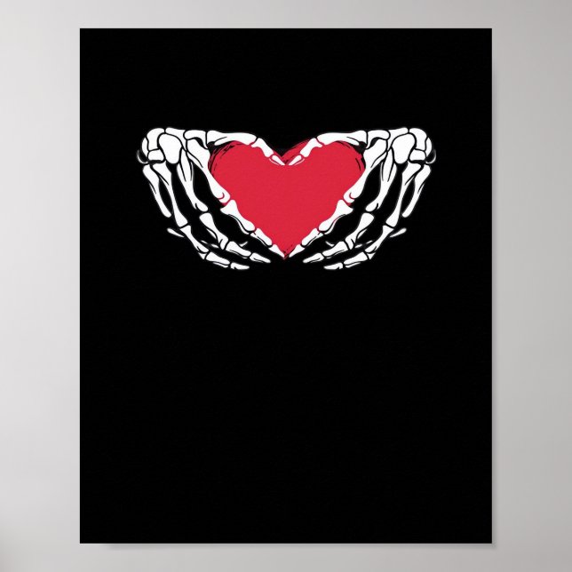 Póster Guay Classic Funny Skeleton Hands Heart - Valentin (Frente)