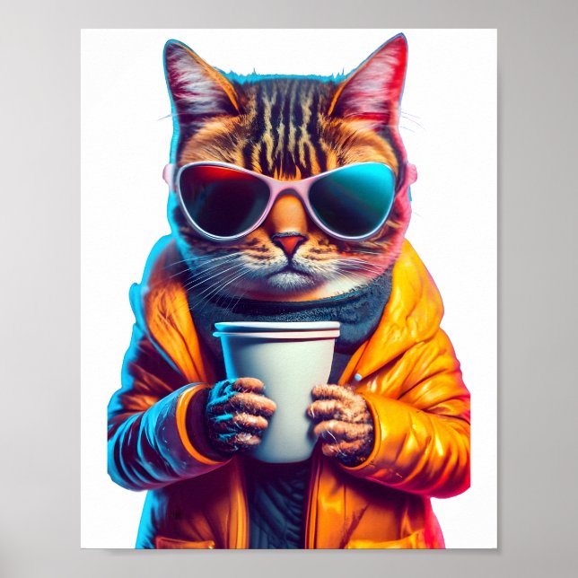 Póster Guay Coffee Cat Moderno (Frente)