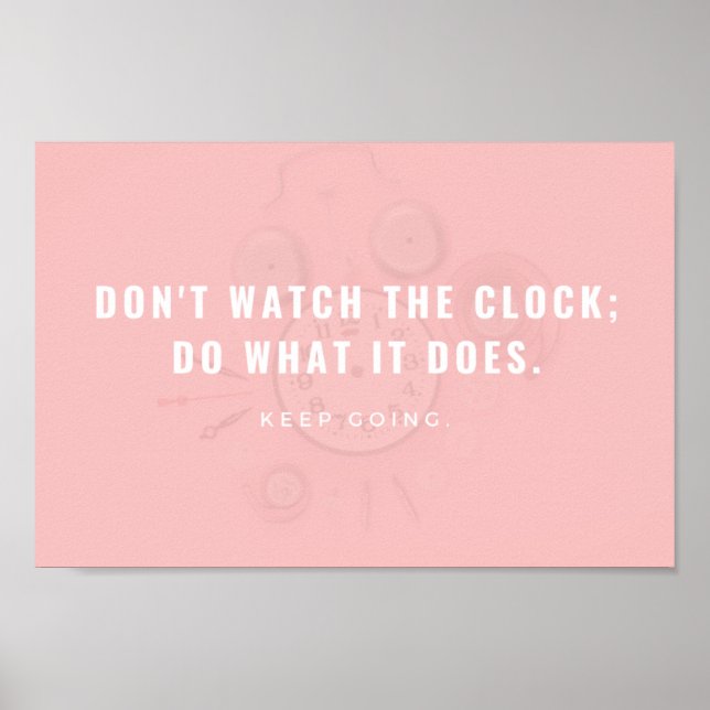 Póster Guay de reloj mínimo rosa simple pastel (Frente)
