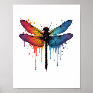 Póster Guay Dragonfly sobre la libélula pintada de colore