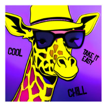 Guay Dude Giraffe con gafas de sol. Editable