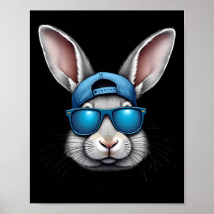 Póster Guay Easter Day Bunny Face con Sungles Men Boys K