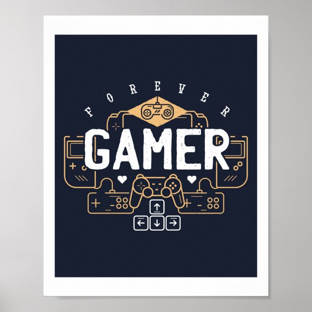 Póster Guay Forever GAMER Gaming Gifts Adolescente Chica (Frente)