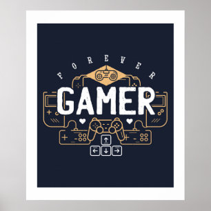 Póster Guay Forever GAMER Gaming Gifts Adolescente Chica