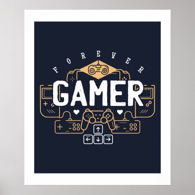 Póster Guay Forever GAMER Gaming Gifts Adolescente Chica (Frente)