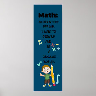 Póster Guay Funny Math Poster Citas para decorar el aula