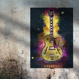 Póster Guay Grunge Guitar Art Personalizado