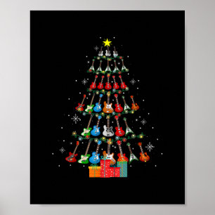 Póster Guay Guitar Christmas Tree Merry Xmas Gifts L