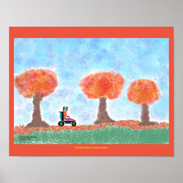 Póster Guay Guy Rolling en otoño (Frente)